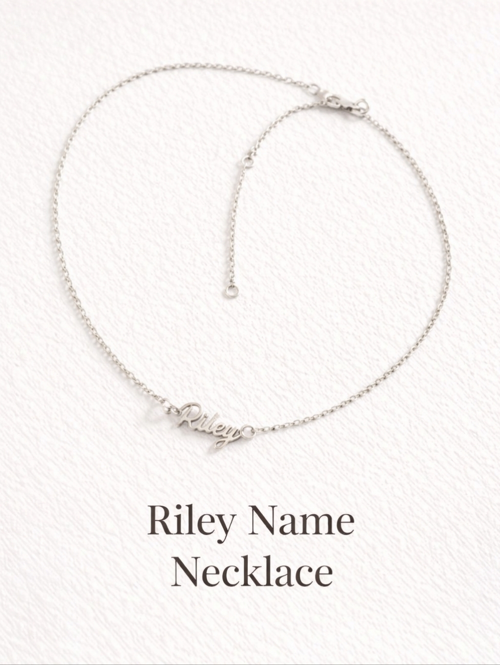 Riley Name Necklace Silver Tone Script Nameplate Personalized Jewelry
